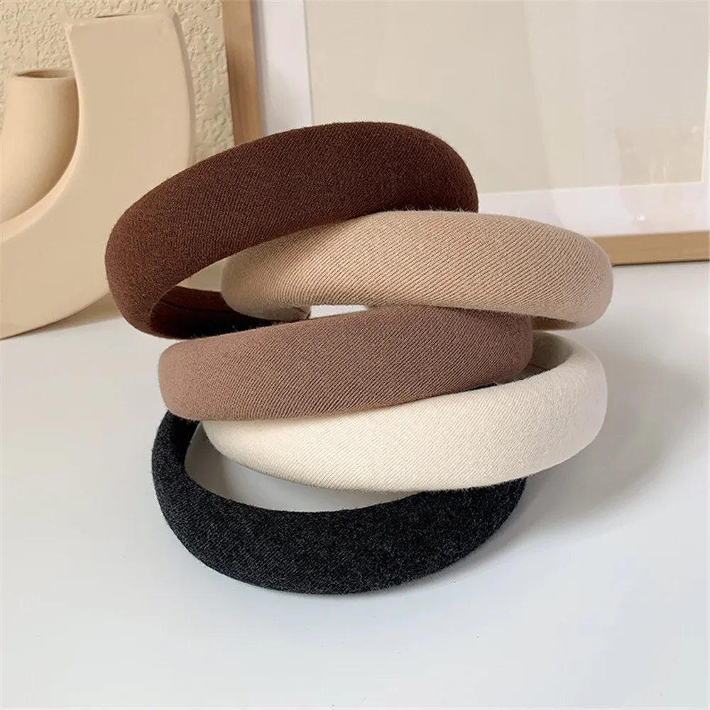 Coffee Colors Women Headband Solid Velvet Bezel Girls Vintage Hair Bands Soft Hairband Headwear Rubbers Elastic Hair Accessories