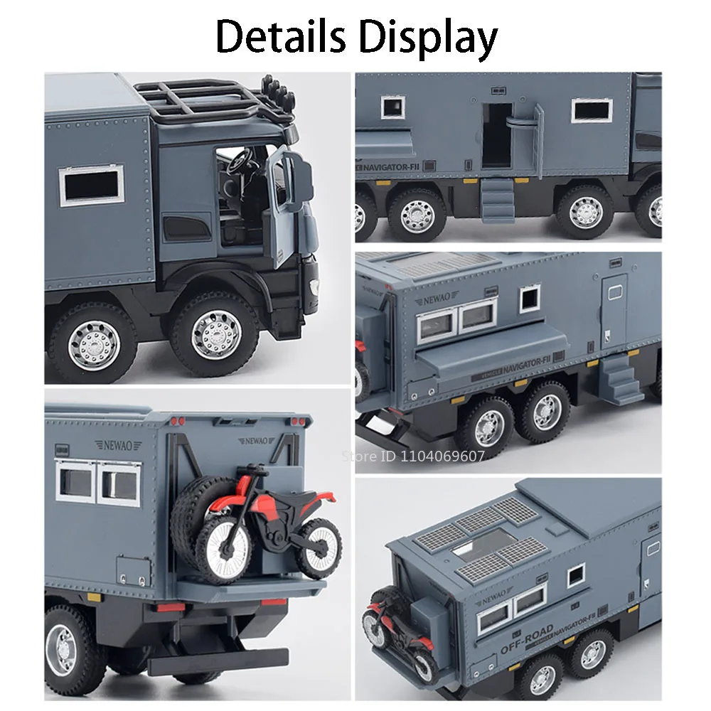 Giocattoli per auto modello camper fuoristrada in scala 1:24 Veicoli di salvataggio urbani pressofusi in lega Porte luminose sonore aperte Tirare indietro i giocattoli per i regali dei bambini