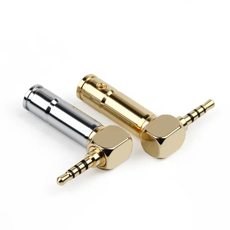 Audio Plug 2.5 mm Connector 3/32 Jack 2.5mm Earphone Jack 4 Pole 90 Degree Bend Consumer Electronics Speaker Terminal Gold Jacks