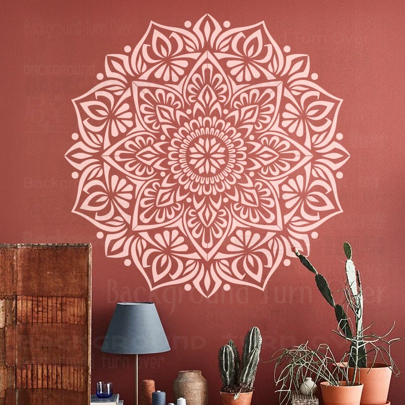 

70cm - 110cm Wall Stencil For Painting Decor Plaster Template To Paint Decorative Big Giant Mandala Round Flower Lotus S289