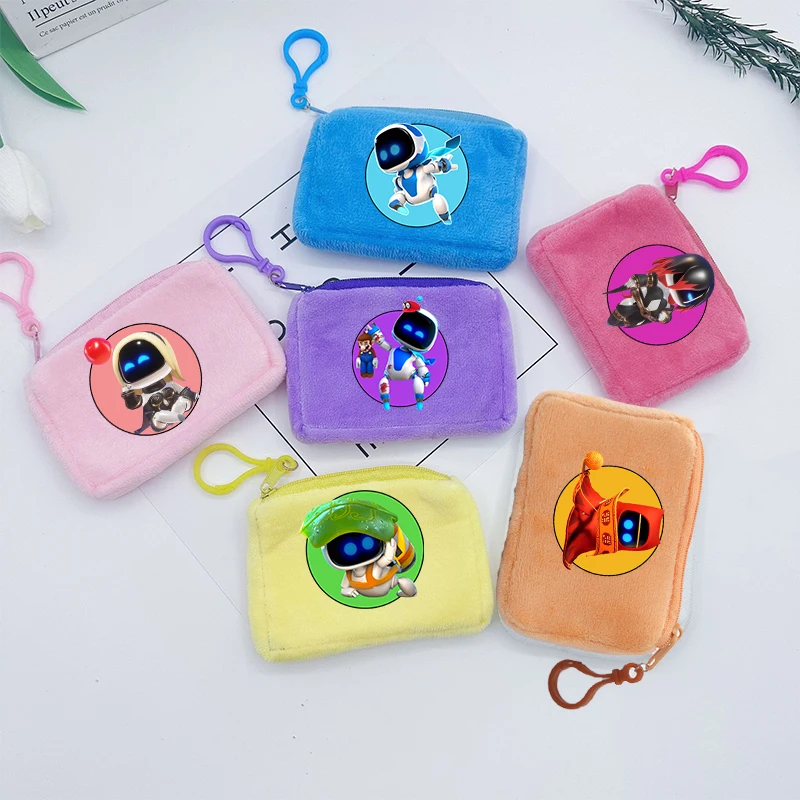 Astro Bot Coin Purses Anime Printed Robot Figures Mini Pouch Bags Fashion Square Storage Bag Kids Key Organizers Birthday Gift