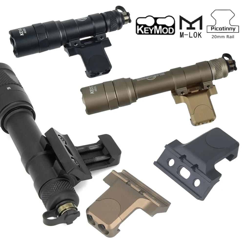 

QD Quick Release Scout Light Side Rail Mount For Surefire M300 M600 Tactical Flashlight Fit Mlok Keymod 20mm Picatinny Rail