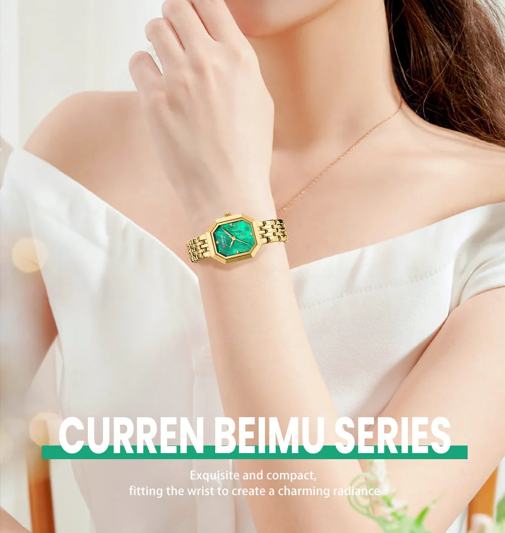 CURREN Elegance Damenarmbanduhr mit Rechteckzifferblatt, silberfarbenes Edelstahlarmband, Vintage, minimalistisches Quarz-Armbanduhr-Design. – Detail 2