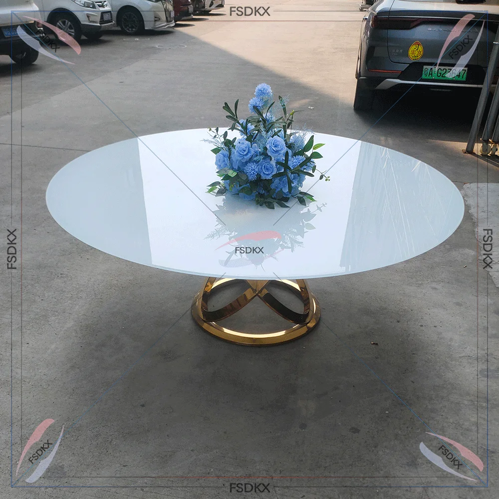 

Wholesale Luxury Designs Hotel Banquet Event Wedding Round Table Stainless Steel Wedding Dining Tables