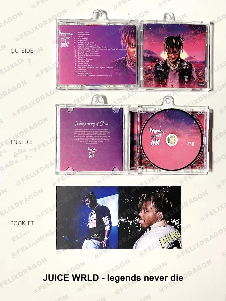 Juice Wrld-ミニミュージックキーホルダー,キーホルダー,ペンダント,CD