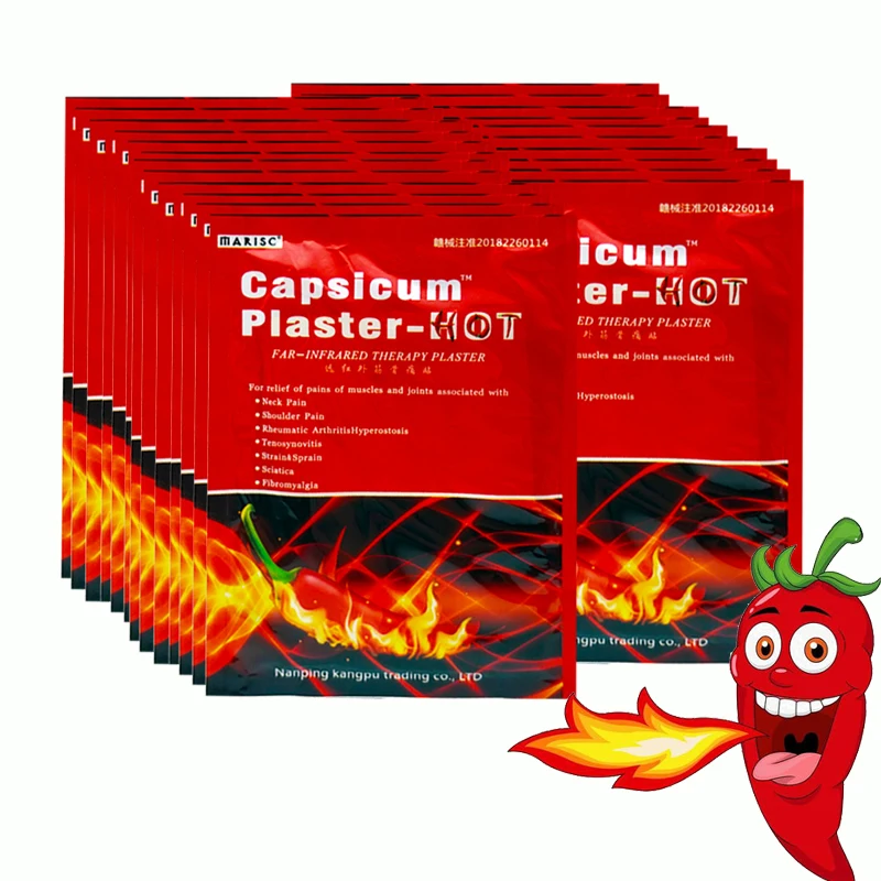 Parche de Capsicum caliente para aliviar el dolor, pegatinas médicas chinas para aliviar el dolor de articulaciones, yeso de masaje corporal, 80 piezas