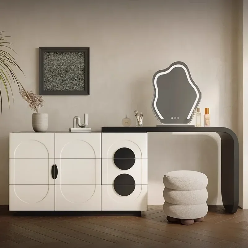 

Menglu Yuebai H2 dresser chest integrated designer new 2024 master bedroom advanced black and white solid wood cosmetic cabinet