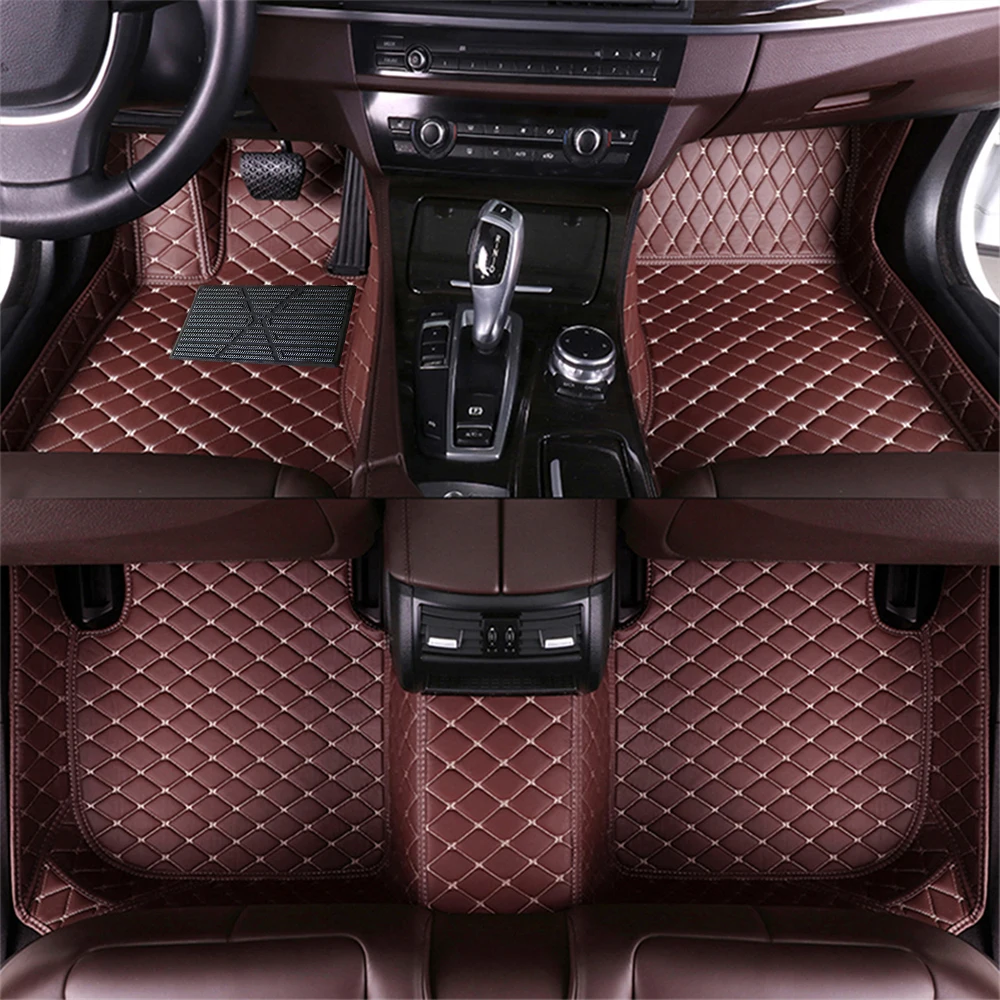 Car Floor Mats Carpet Compatible with Mercedes Benz For S class 2015–2021 (C217/A217) W223 2020–present PU Leather Coffee