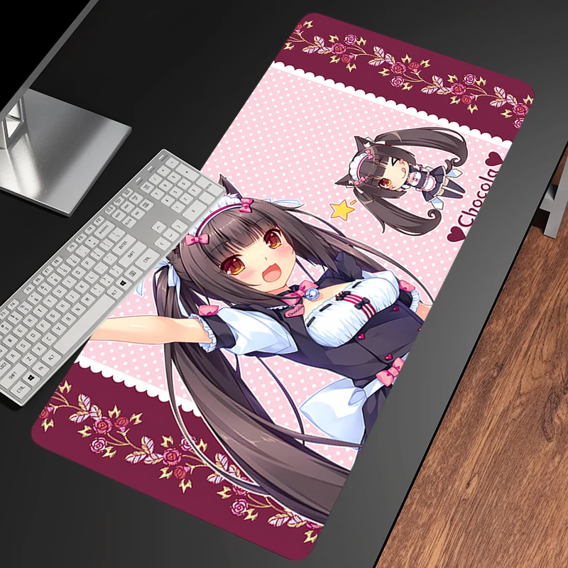 Mouse pad Nekopara large Gaming Desk Mat Computer Keyboard desk pad Mats Non-slip rubber Game PC carpet Kawaii Anime Girl XXL XL