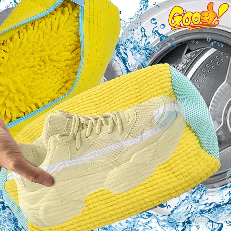 Sneaker Wash Bag Shoe Cleaning Kit Polyester Fabric Basket Reusable Shoe Laundry Storage Bags for Washer Dryer Wash Home Storage