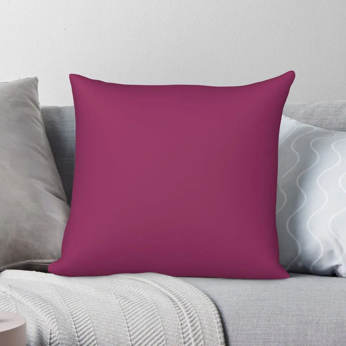 

SOLIDPLAIN DARK RASPBERRYPINK HUES Square Pillowcase Polyester Linen Velvet Zip Decor Throw Pillow Case Home Cushion Case