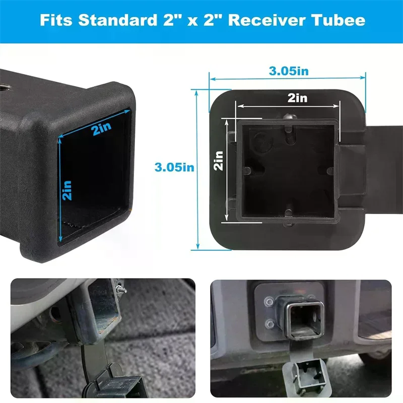 

Trailer Hitch Cover 2-Inch Waterproof Towing Hitch Covers Uni-versal Plug Tube Cap Protector Automobile Exterior Car Accessories