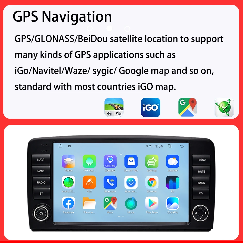 راديو سيارة أندرويد 9 بوصة لسيارة Mercedes Benz R Class R350 W251 R280 R300 R320 فيديو متعدد الوسائط لكل سيارات