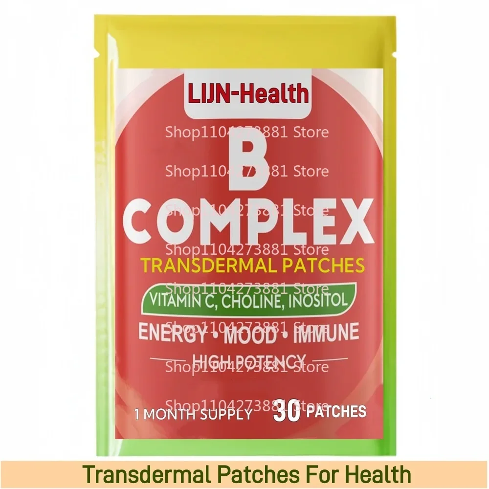 30 Patches Vitamin B Complex Transdermal Patches for Supports Energy, Mood, Immune, Healthy Hair, Skin