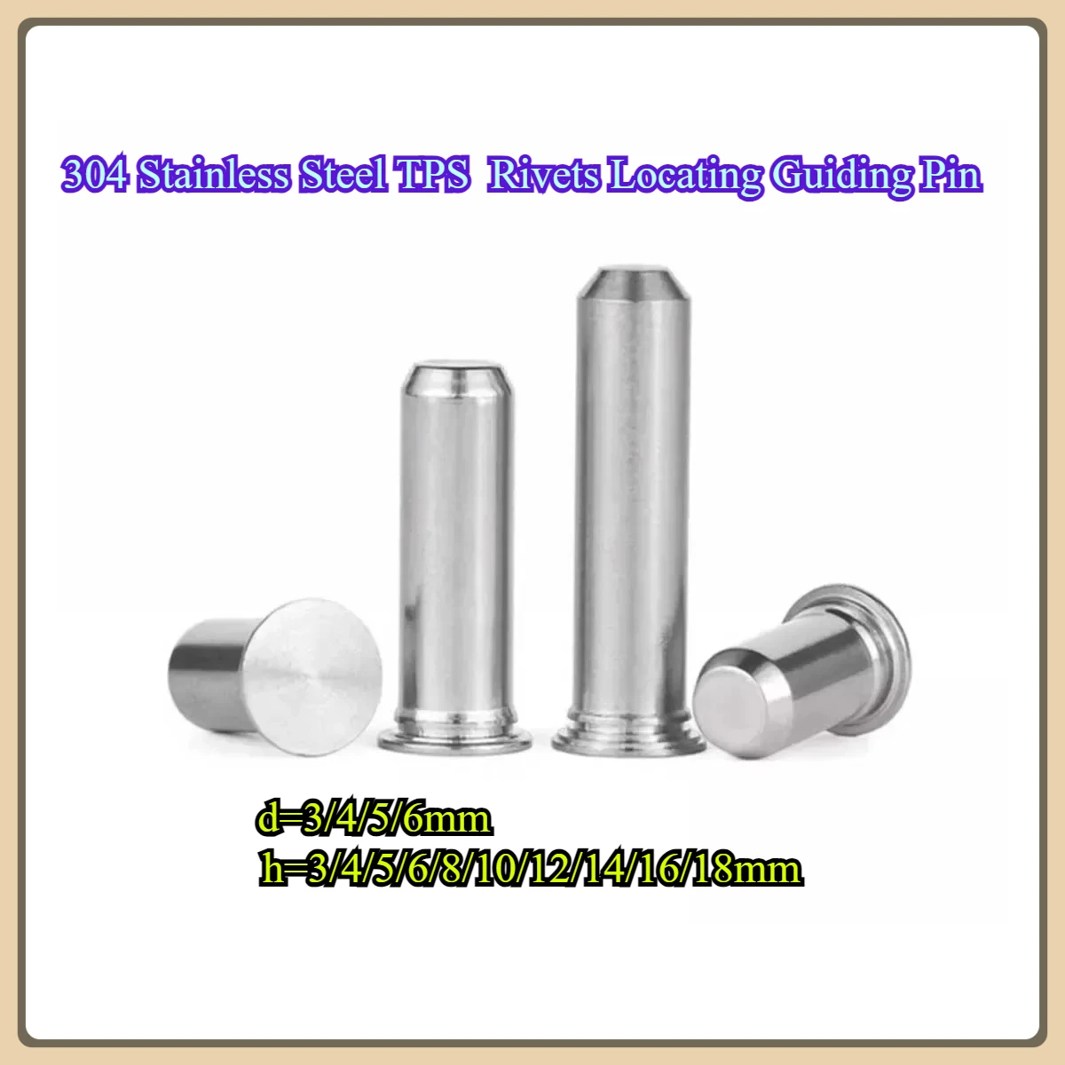 

304 Stainless Steel TPS Rivets Locating Guiding Pin Cylindrical Pins With Snap Ring M2.5 M3 M4 M5 M6 M8