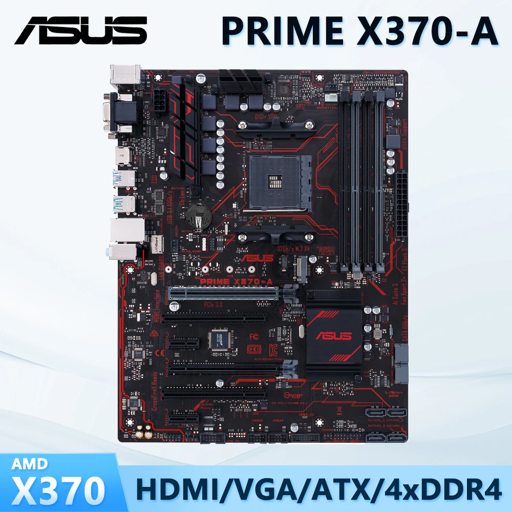 

X370 Motherboard ASUS PRIME X370-A for Ryzen 7 5700x 5700x3d 5800x3d AM4 Motherboard for AMD Ryzen 5 5600 5600G 5500 3600 5600X