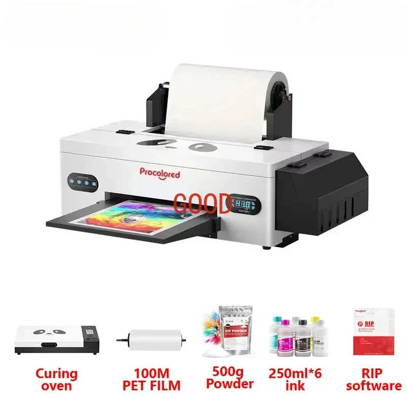 Procolored DTF Transfer Printer A3+ L1800 DTF Printer T Shirt Printing Machine With Curing Oven for Clothes Hoodies Jeans