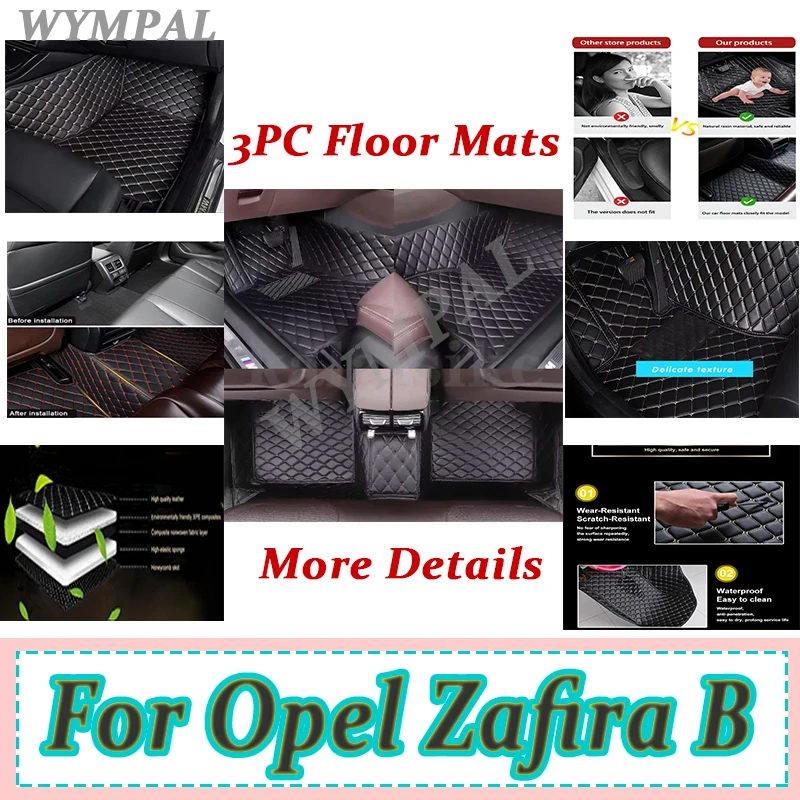 

Luxury Customized Leather Car Floor Mat For Opel Zafira B 2005 2006 2007 2008 2009 Protect Vehicle's Interior Artificial mats