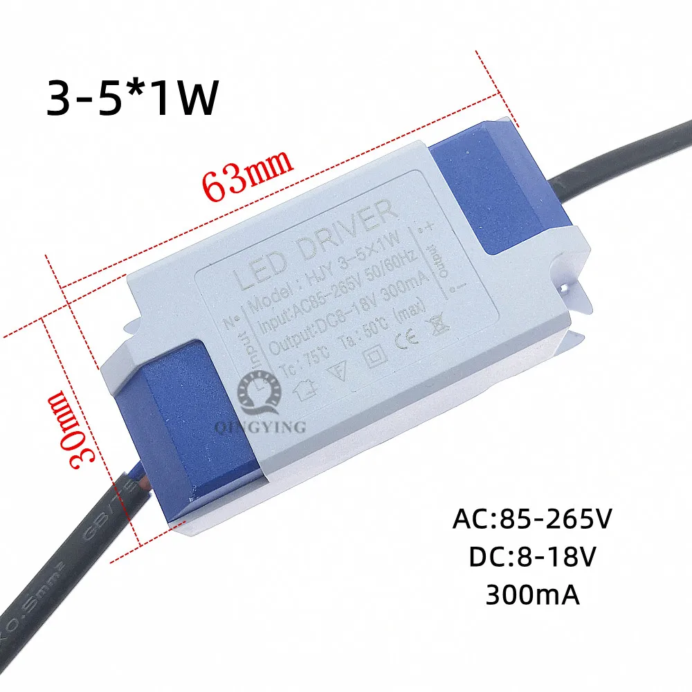 Driver LED 300mA 1W 3W 5W 7W 12W 18W 20W 25W 36W Fonte de alimentação de corrente constante AC85-265V DownLighting Transformers Bulb