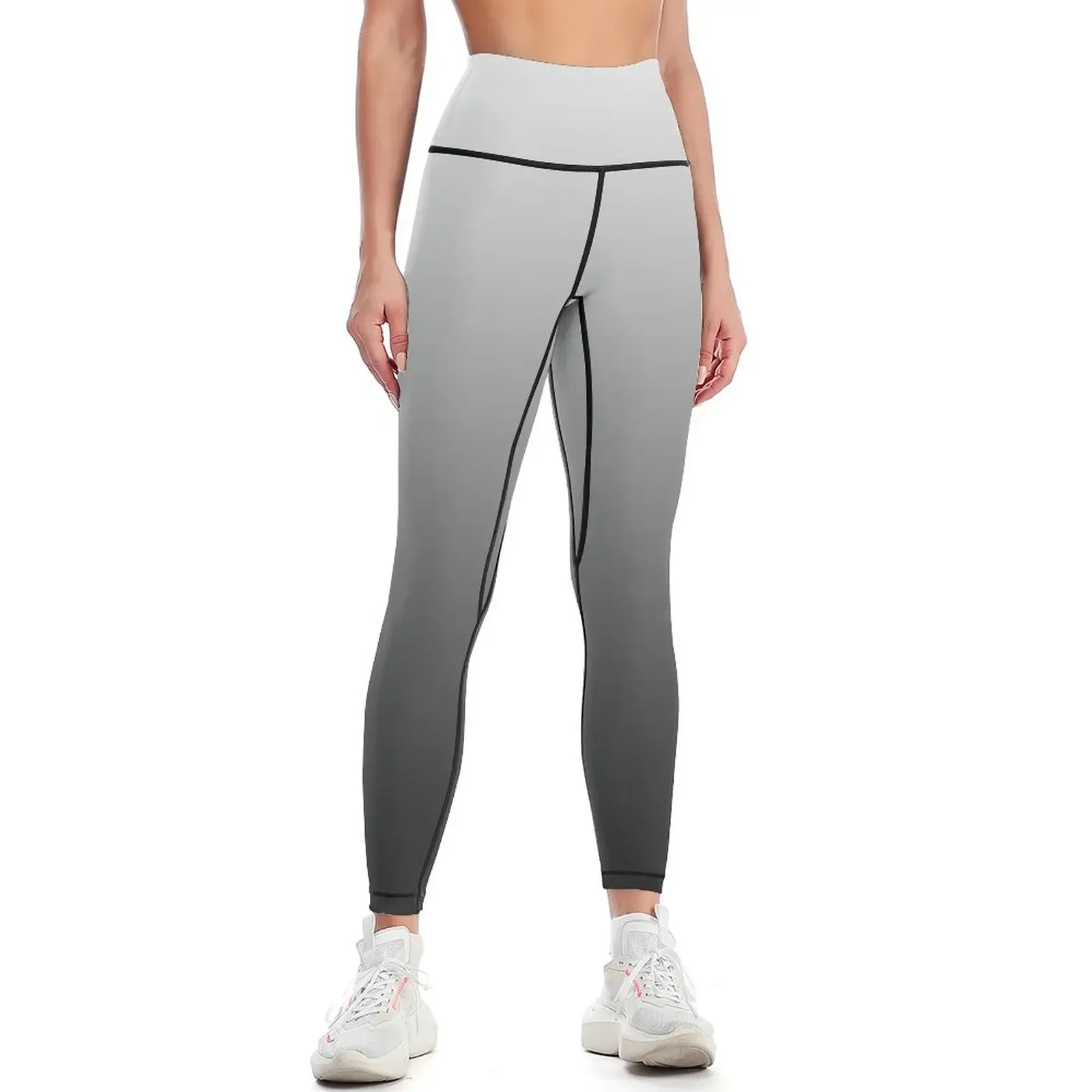 

Ombre White to Black Shades of Grey Leggings for girls Women's sports pants trousers Womens Leggings