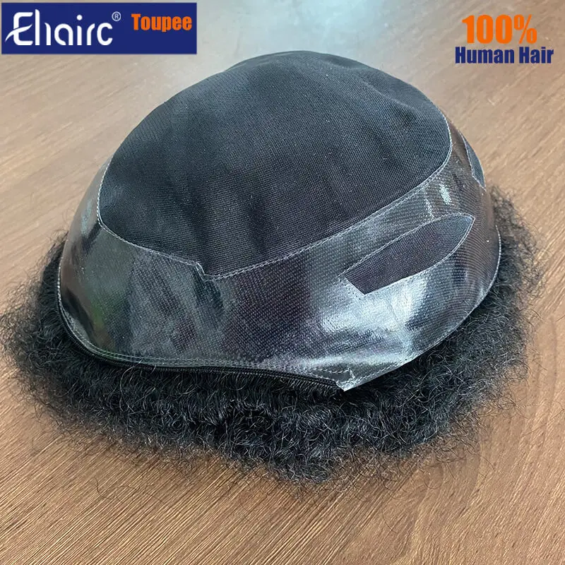 

Моно афро вьющиеся мужские волосы протез для чернокожих мужчин прочные афро вьющиеся волосы замена 100% человеческие волосы парики для афро мужчин