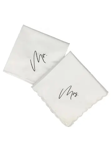 Mr Mrs Bride Groom marito moglie sposi coppia fazzoletti fidanzamento di nozze luna di miele appena sposato regalo addio al nubilato