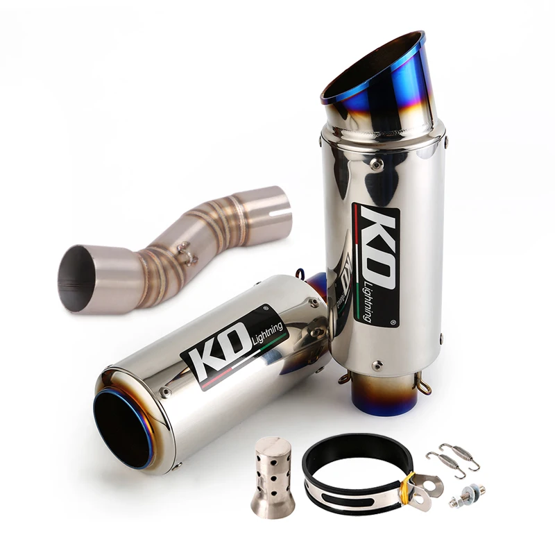 

For CFMOTO CLX-700 2020-2023 Motorcycle Exhaust Tail Mid Link Pipe Muffler Stainless Steel With DB Killer Slip On White