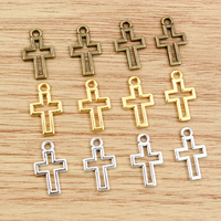 40pcs 17x10mm Cross Charms Hollow Lovely Antique Silver Color Bronze Gold Pendants DIY Making Findings Handmade Tibetan Jewelry