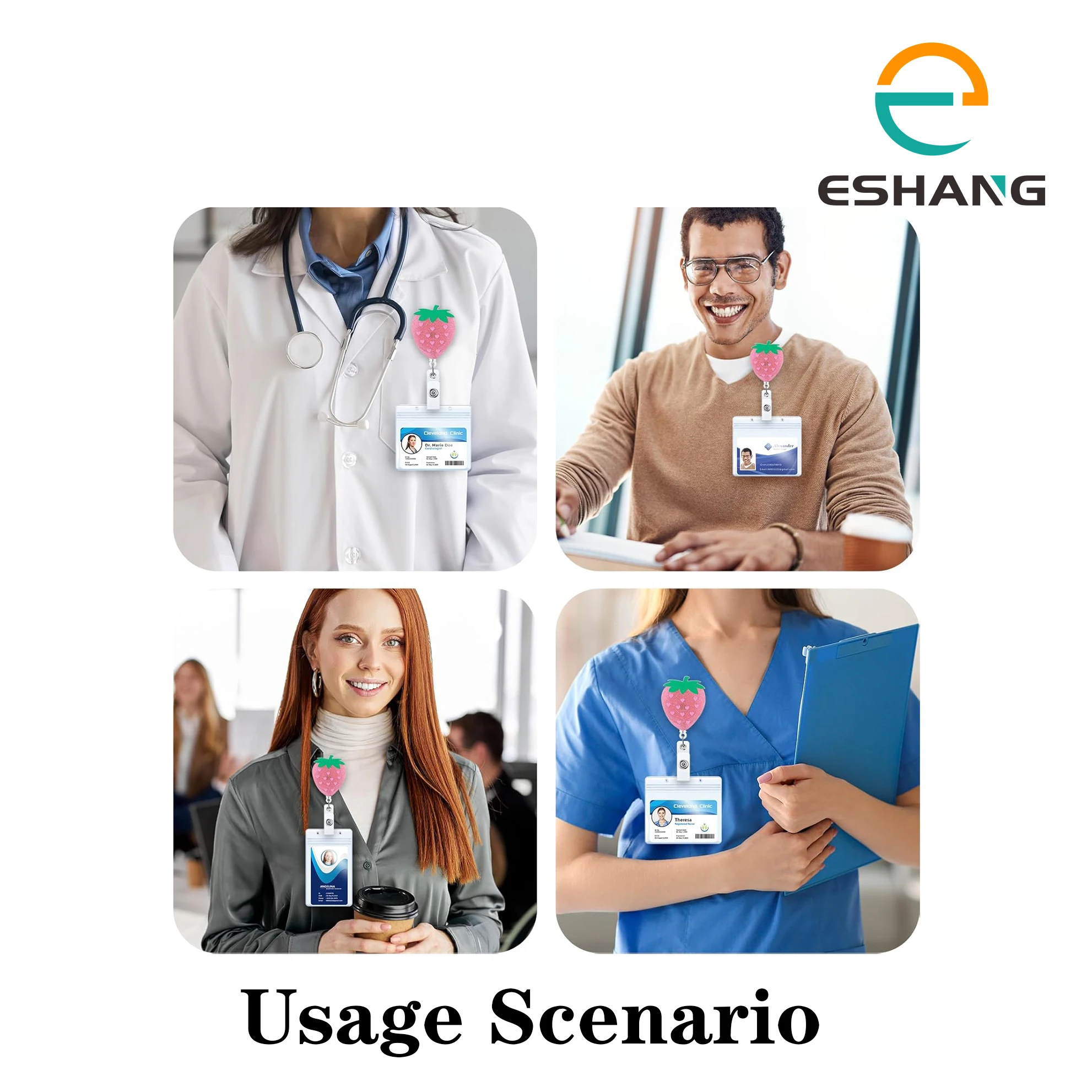 مشبك شارة ممرضة قابل للسحب هدية مثالية لطلاب التمريض CNA RN الأطباء والعمال الطبيين بكرة شارة ممرضة ذات طابع مضحك