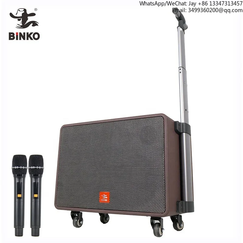 

6.5''wooden Box Trolley Blue Tooth Powered Speaker High End With Wireless Mic For Performance Guitar Amp Speakers