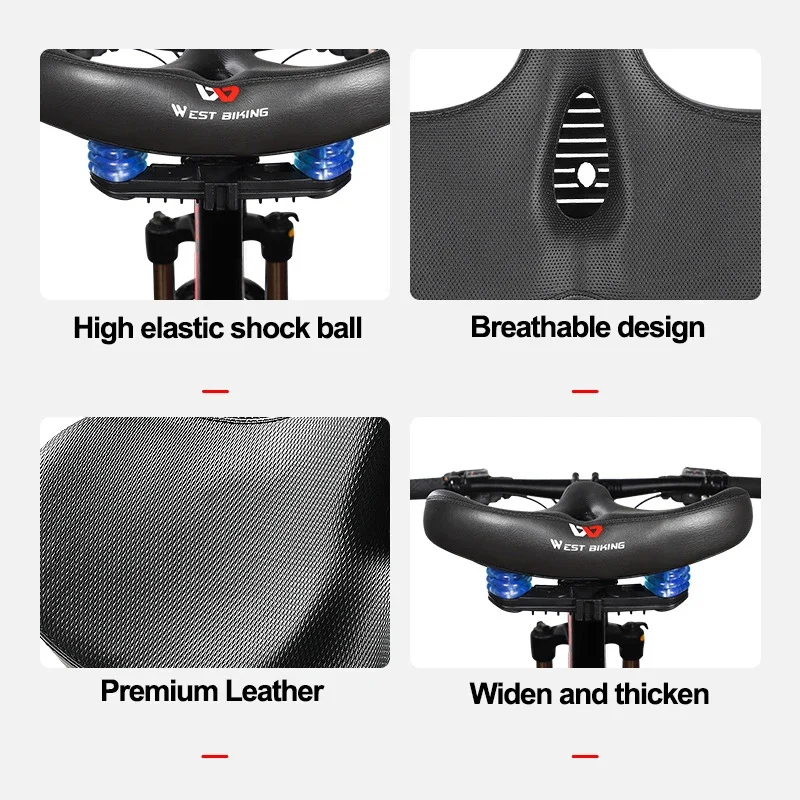 WESTBIKING Bicycle Saddle Memory Sponge Ergonomic Widebody Seat Soft Breathable Cycling Cushion Road MTB Saddle Bike Accessories