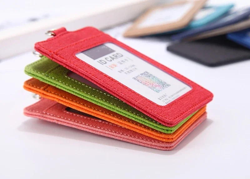 Porte-Danemark ge Coloré Transparent à Double Manche pour Carte d'Identité, réinitialisation pour Carte de Crédit Bancaire, Accessoires à la Mode, 1 Pièce