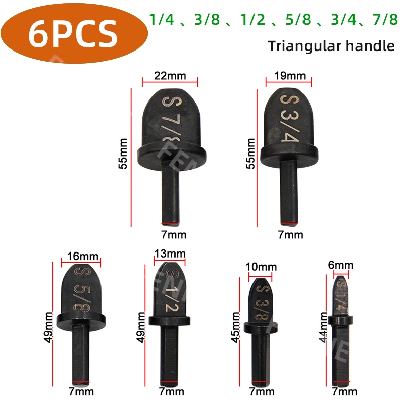 Expansor de tubo, mango Hexagonal, mango Triangular, tubo de cobre, reparación de aire acondicionado, cabezal de expansión de broca eléctrica 5 en 1