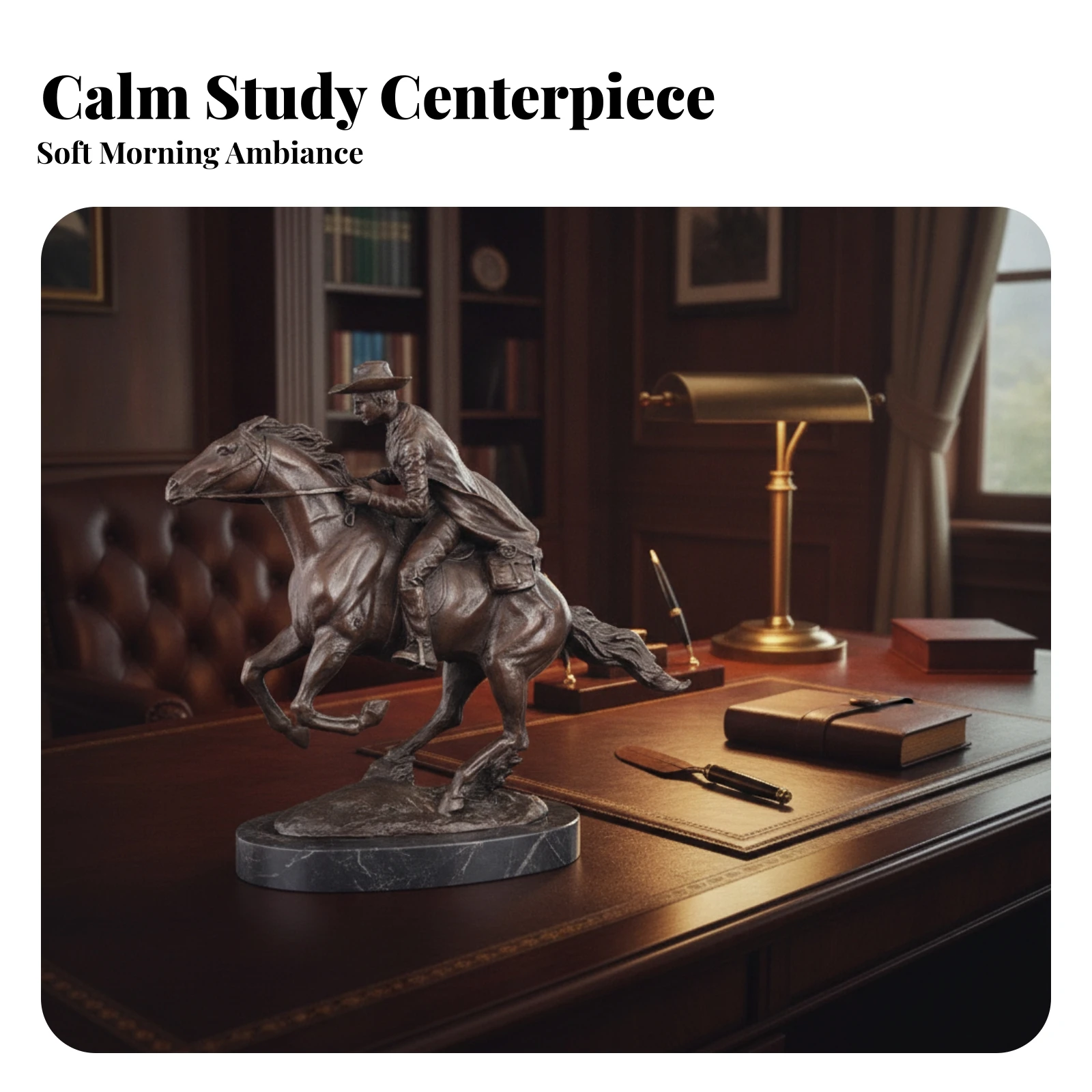 Horse Statue with Equestrian Detailed Horse Equestrian Statue Sculpture Polished Ornament Substantial for Equestrians