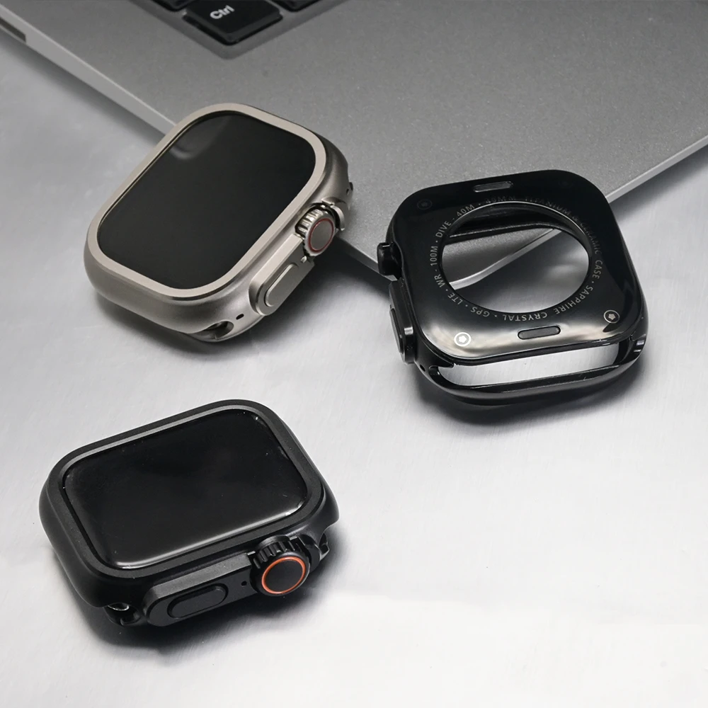 Capa de liga de alumínio para apple watch ultra 3 49mm série 11 10 46mm capa protetora de metal para iwatch 9 8 7 6 5 4 se3 44mm 45mm