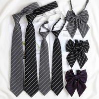 Korean style elegant Ties for men gifts Top clothes accessories Wedding Black Gray Striped JK Ladies Collar Slim Neck Bow tie