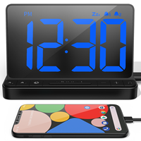 NOKLEAD Digital Alarm Clock Bedside Clock Use Digital Clock With USB Charger, Home Large 6.5\