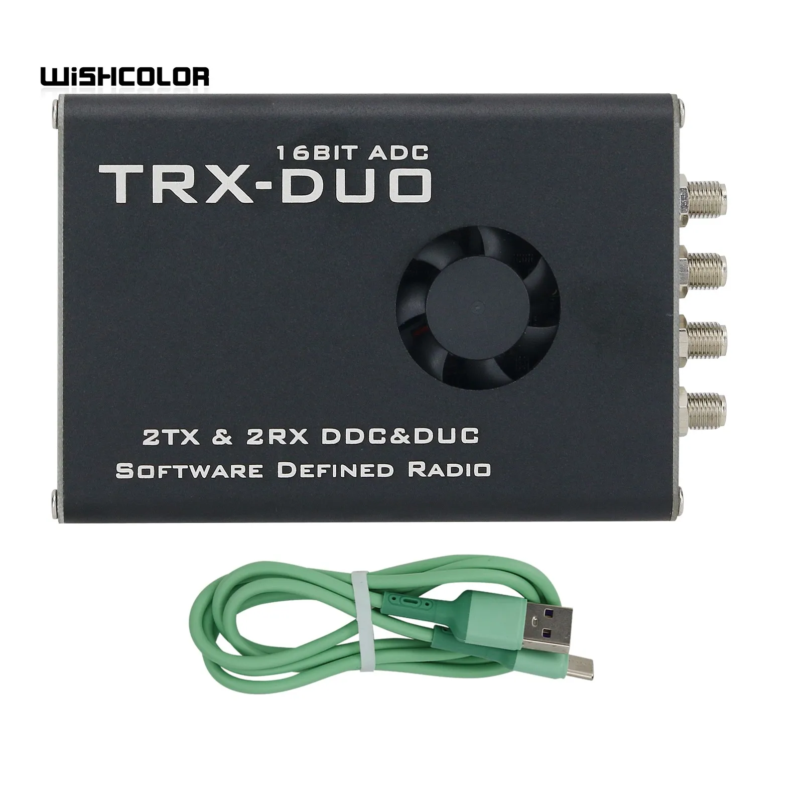 

Wishcolor TRX-DUO Portable SDR Receiver 10KHz-60MHz SDR Radio 16Bit ADC 2TX & 2RX DDC & DUC Software Defined Radio Amateur