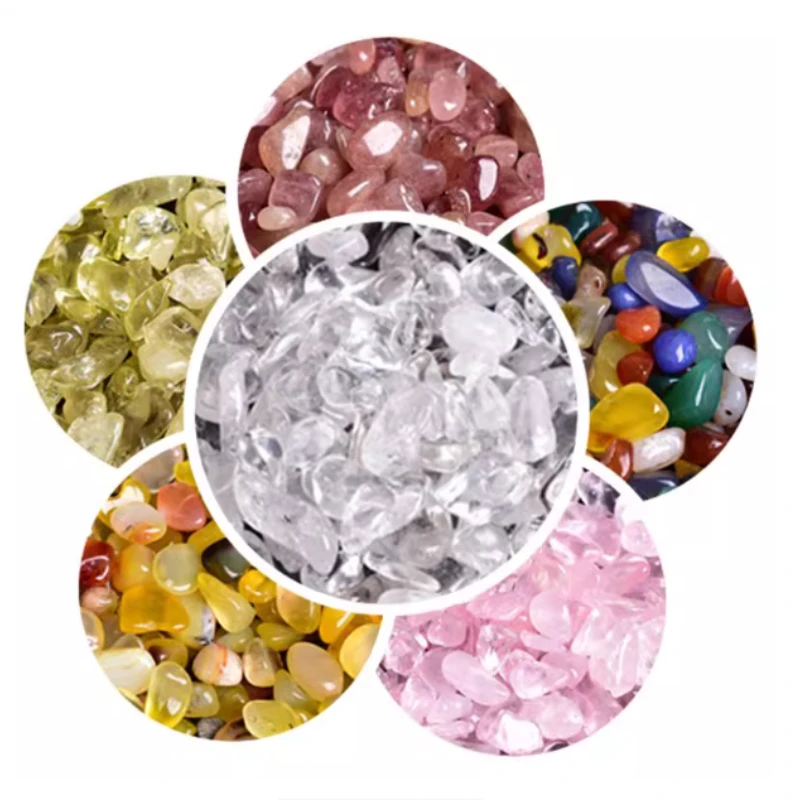 100g 3-5mm 100g Natural Crystal Raw Material Crushed Stone Demagnetized Crystal Fish Tank Purification Agate DIY Decoration Gift