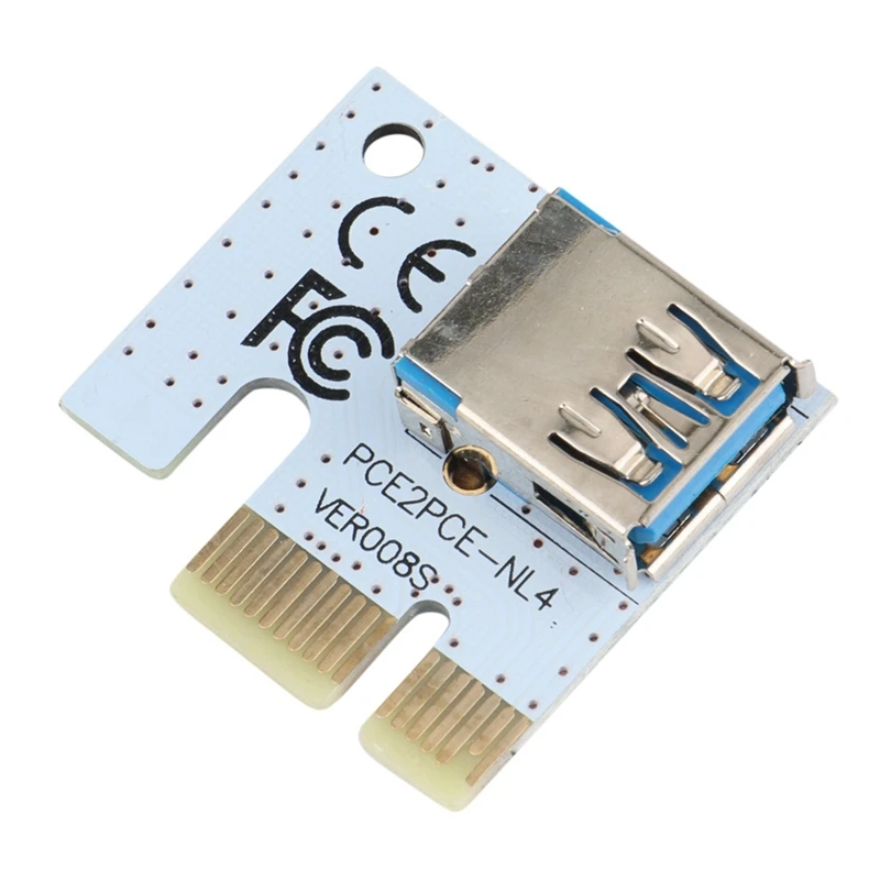 20Pcs VER008S PCI-E 1X To 16X 3 Power Interface USB3.0 Graphics Card Extension Cable PCI-E Adapter Card For Mining