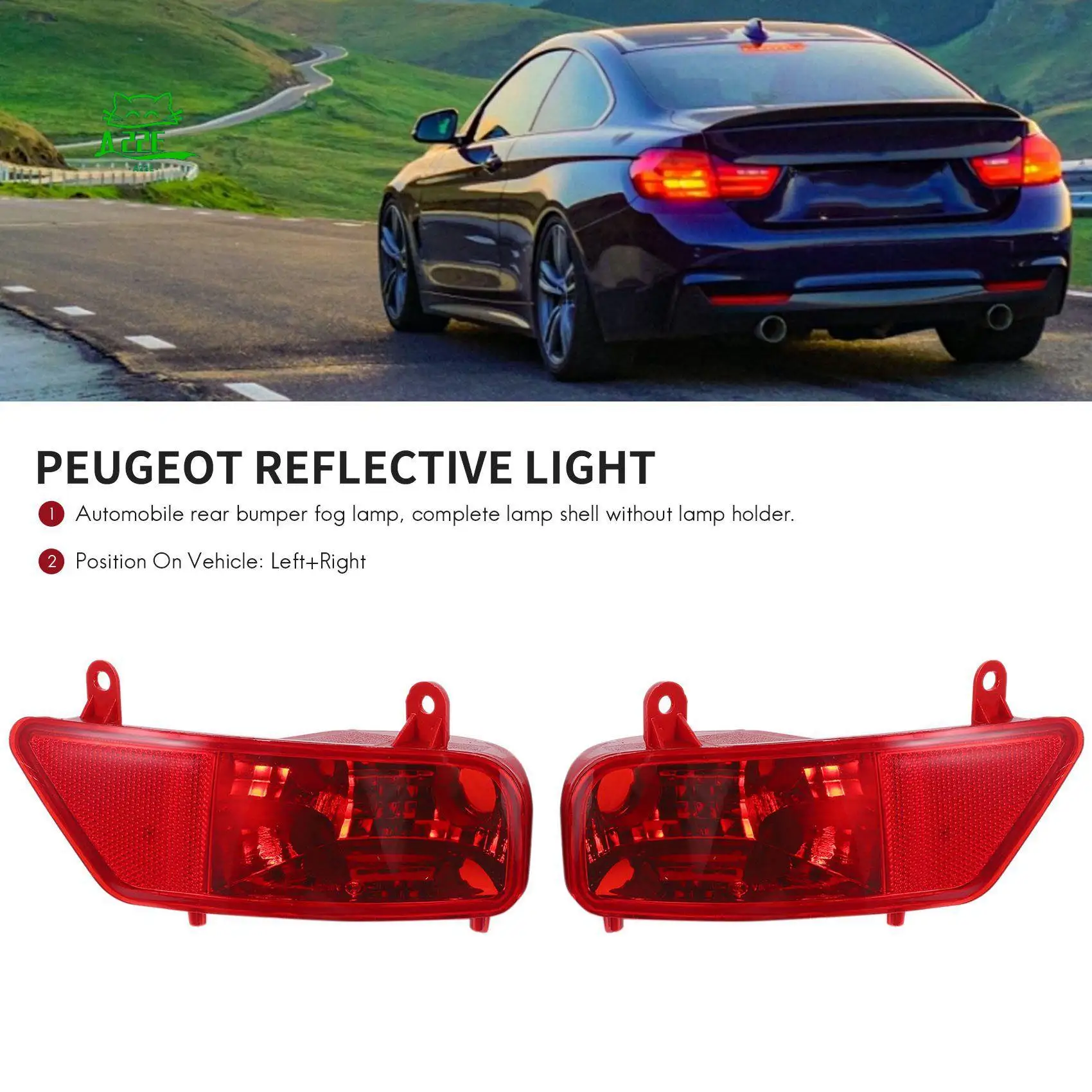 A22E-Car Rear Bumper Fog Lights Reflective Lights For 3008 2009 2010 2011 2012 2013 2014 2015 5.0 2 R
