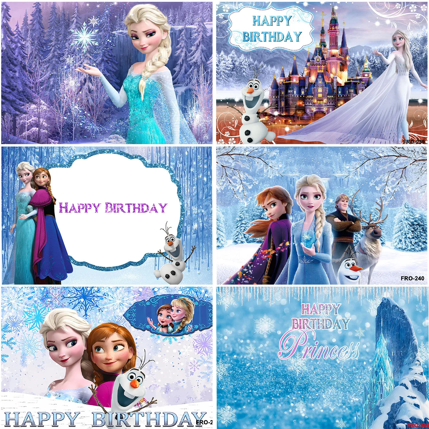 

Disney Backdrops Elsa and Anna Princess Frozen Ice for Children Birthday Party Newborn Backgrounds Banner Studio Photobooth