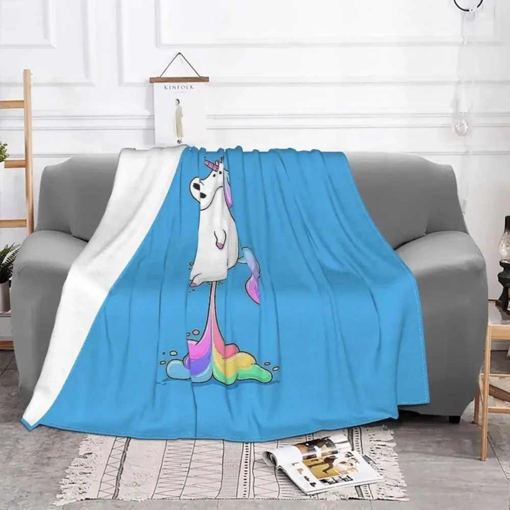 Cartoon Anime Blanket Flannel Spring Autumn Unicorn Fart Warm Throws For Winter Bedding