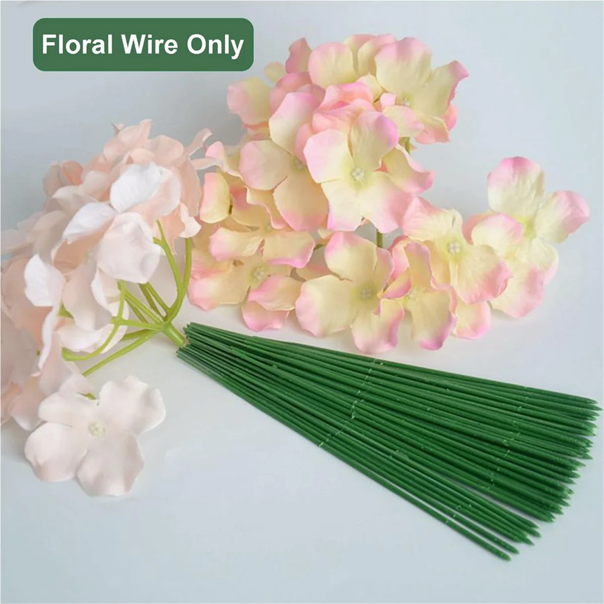 ABKO-Florist Wire, 200pcs Plastic Floral Stem, Artificial Flower Rod, Plant Stub Wire Green Florist Wires, Floral Wire