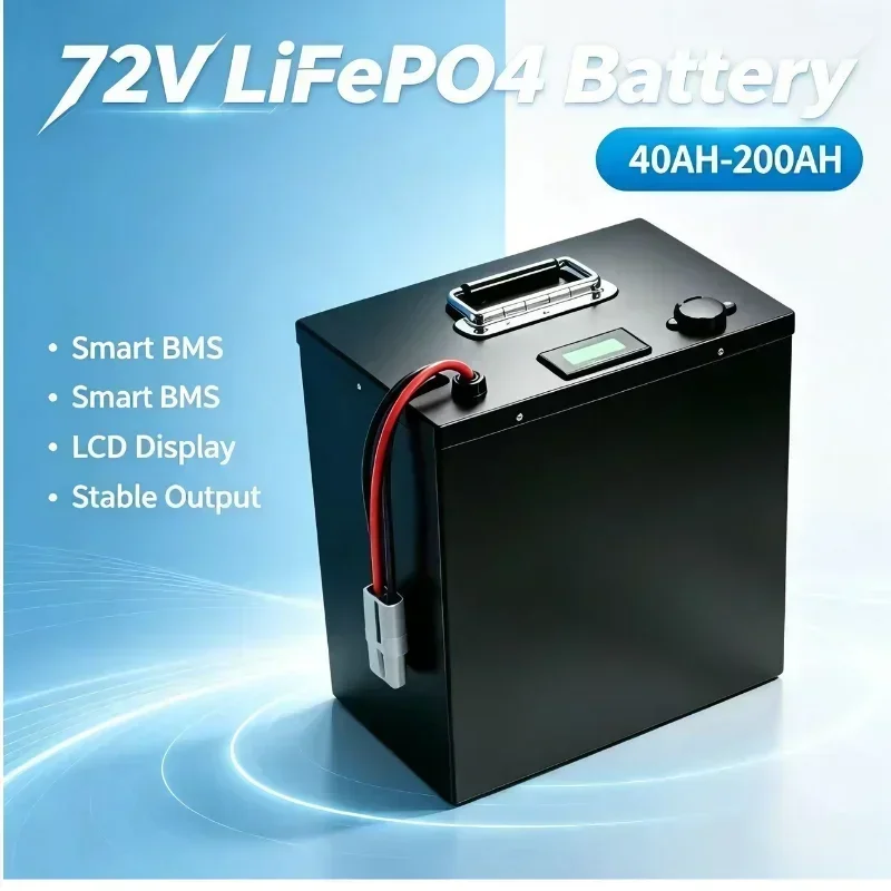 Meacharm 72V LiFePO4 Battery, 40Ah-200Ah, BMS Protection, Power Supply for E-Scooter, Electric Vehicle