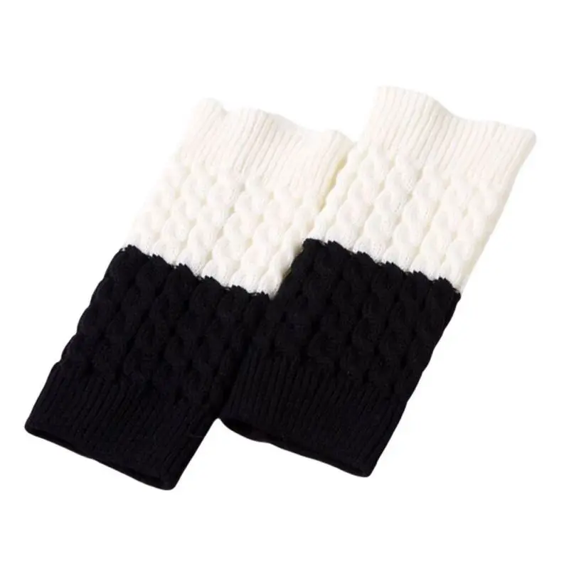 

Women's Leg Keep Warm Socks Female Winter Autumn Ribbed Crochet Colorblock Cute Knitted Ong Boot Socks