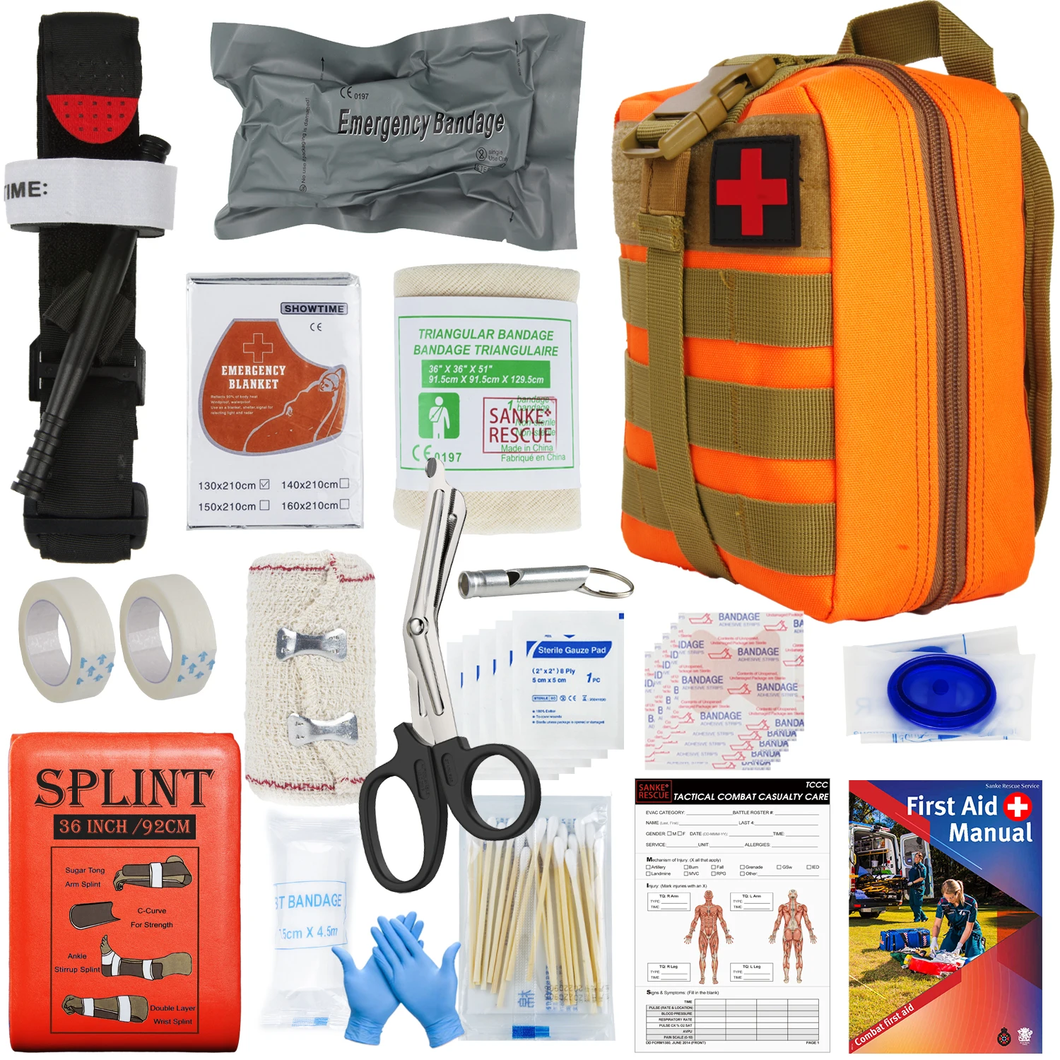 Erste-Hilfe-Überlebenskit Taktische IFAK-Tasche Komplettes Set Molle Camping-Kit mit 18 EMT-Tourniquet-Artikeln Notfall-Outdoor-Set – Detail 15