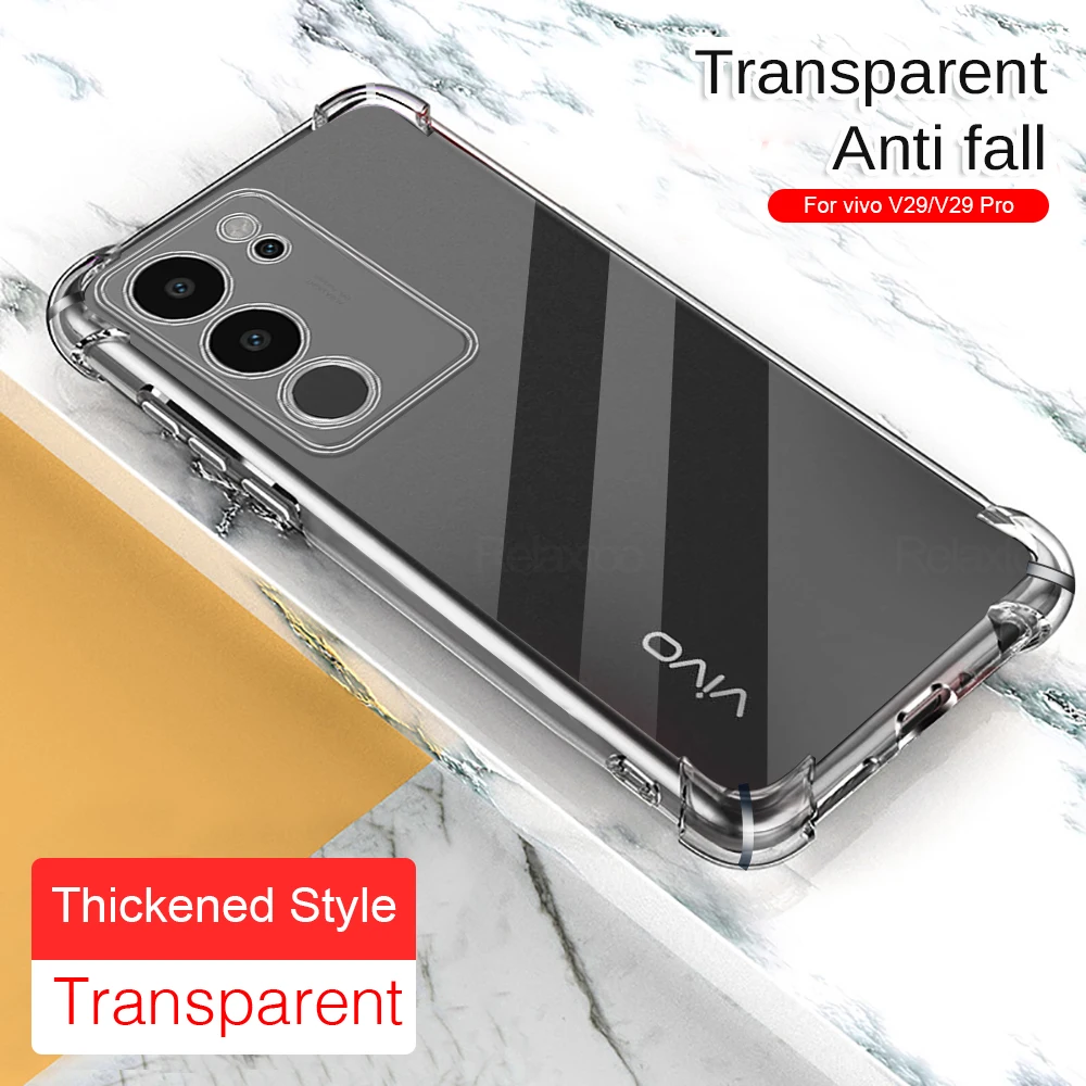 For Vivo V29 Case Clear Silicone Soft Phone Cover On VivoV29 Pro V 29 Lite V29Pro V29Lite 5G 2023 Camera Shockproof Bumper Capas