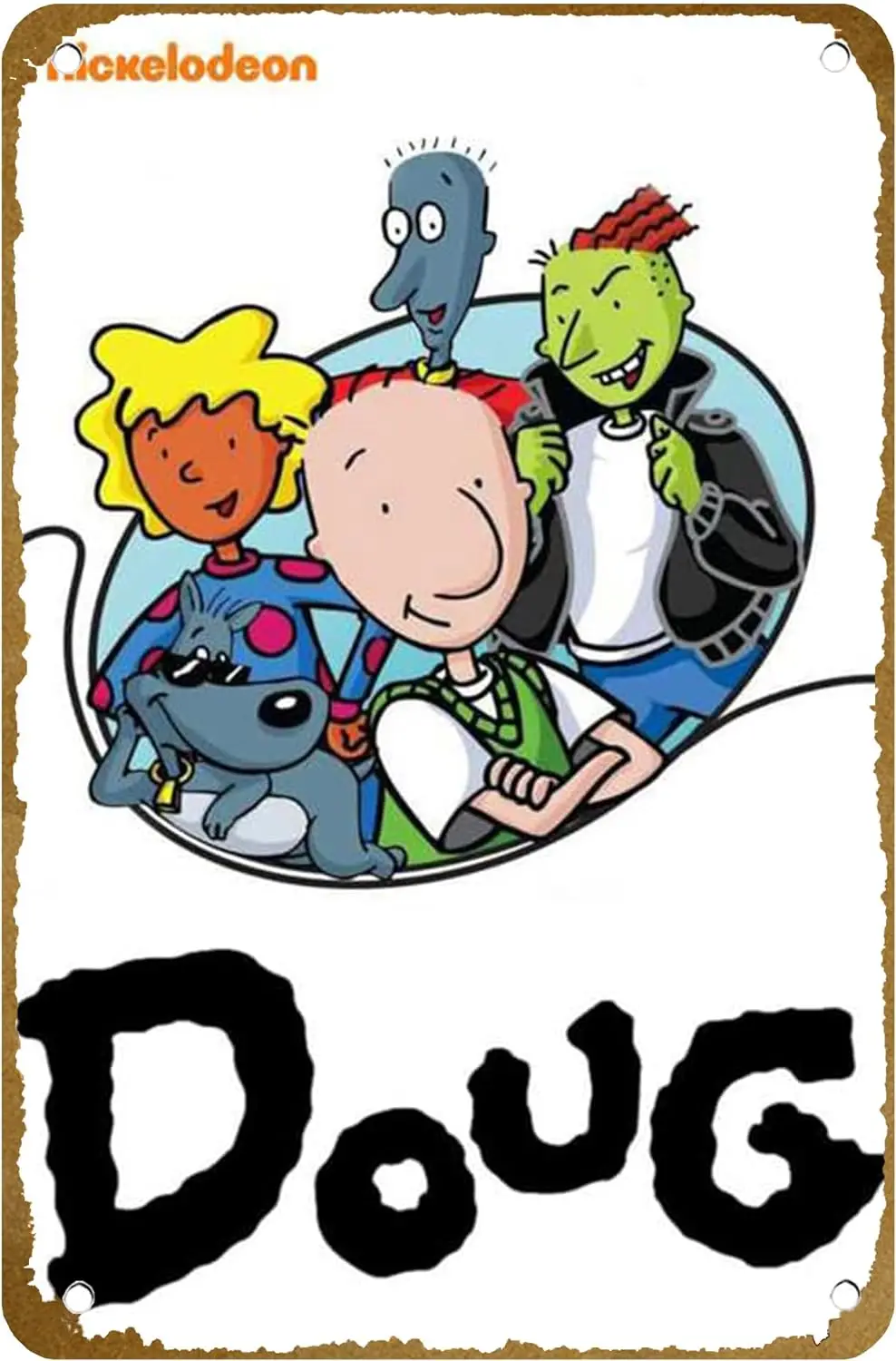 Doug (1991) Show Poster Vintage Metal Tin sign Logo Family Club Bar Cafe Bedroom Art Wall Decoration Gift 8x12 inches