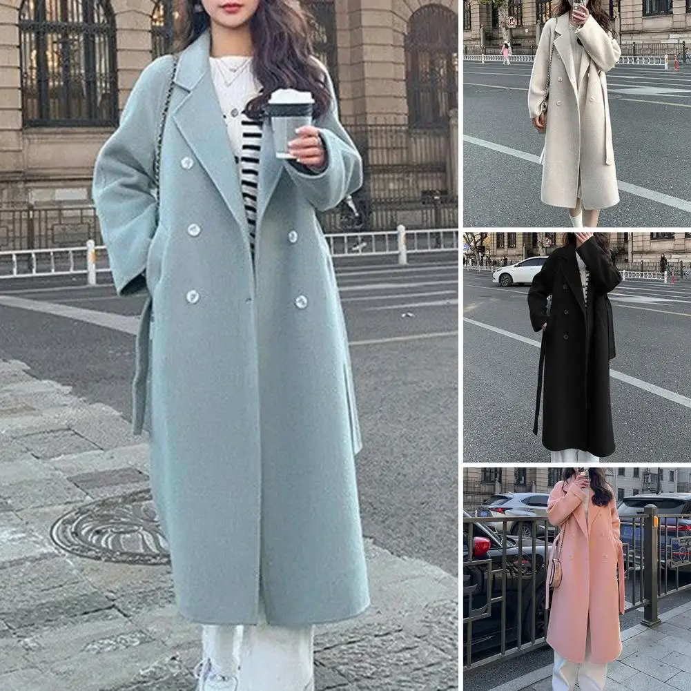 Cappotto autunnale da donna elegante soprabito da donna a metà polpaccio con Design doppiopetto colletto rovesciato per donna autunno inverno